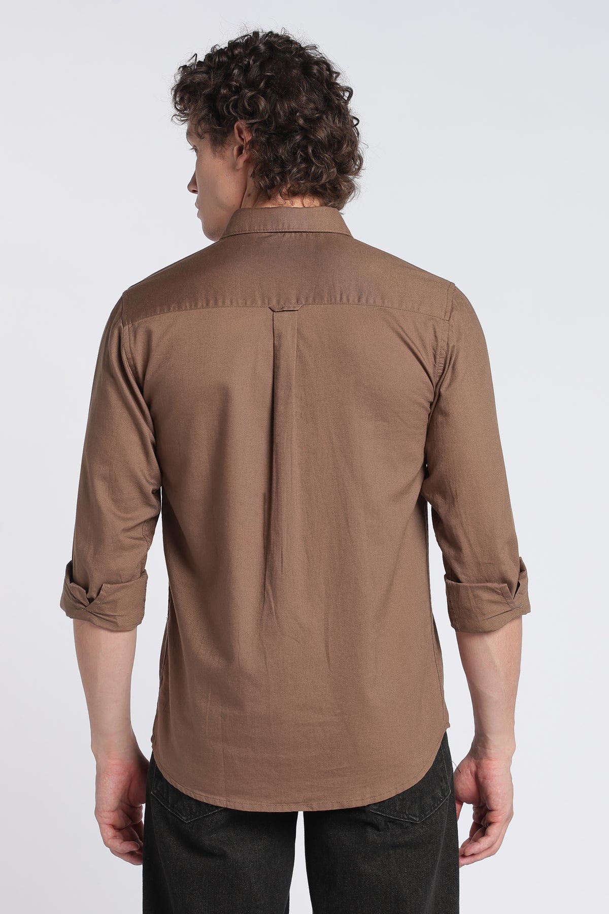 Men's Dark Brown Oxford Shirt – Full Sleeve Regular Fit Cotton Shirt | 2dudes