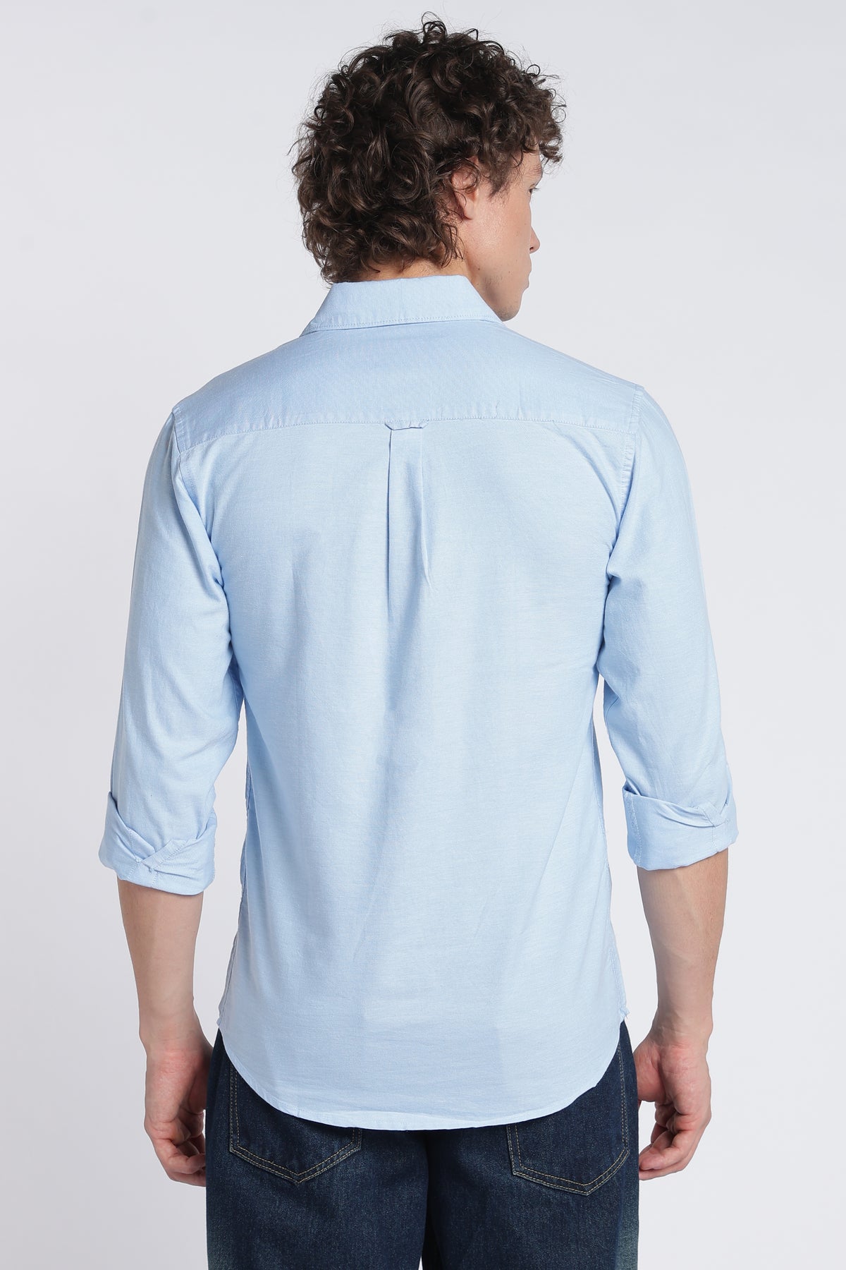 Men's Sky Blue Oxford Shirt – Full Sleeve Regular Fit Cotton Shirt | 2dudes