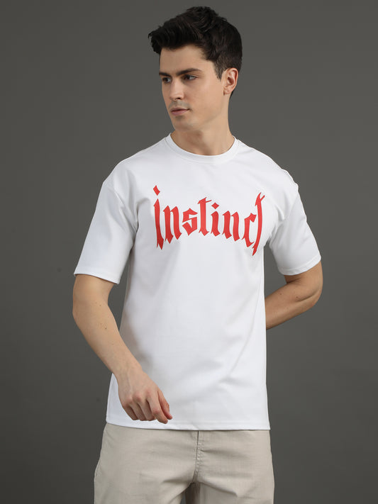 2Dudes Printed White Half Sleeves Round Neck Tensil T-shirt