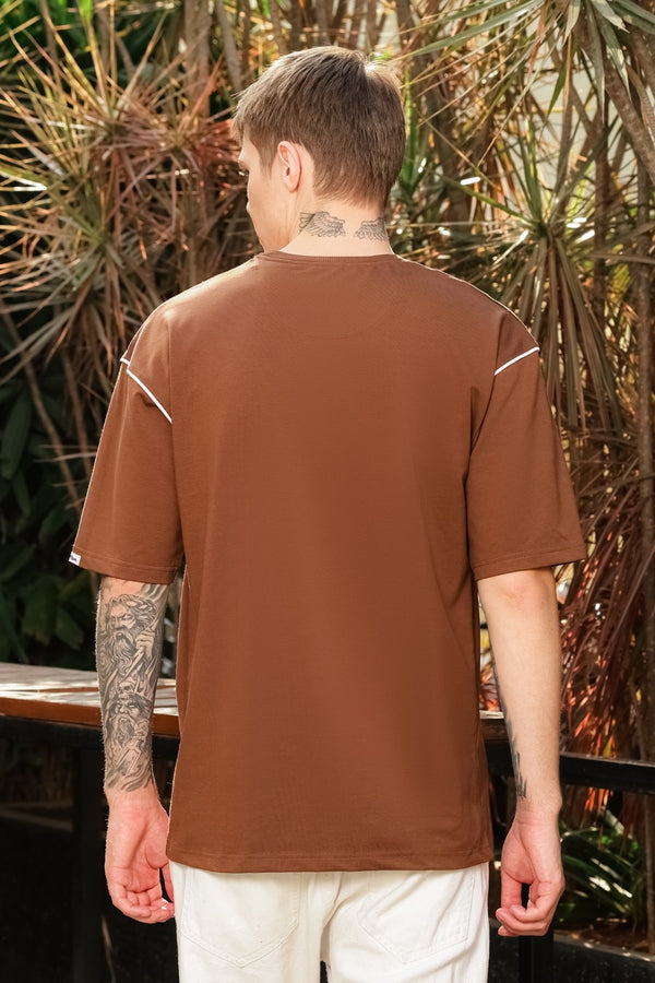 Brown Oversized Pocket Tee