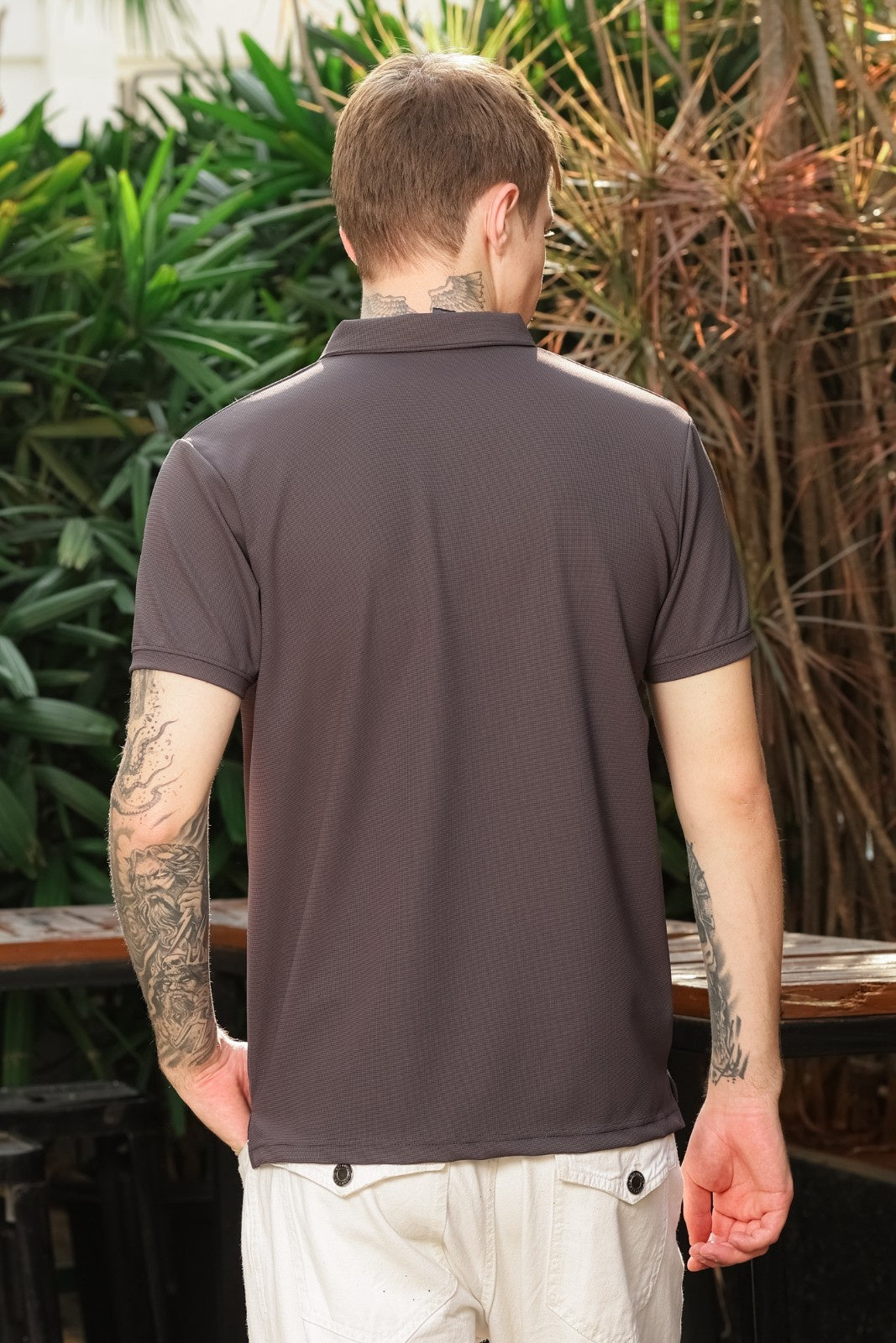 Charcoal Pique Polo Tee