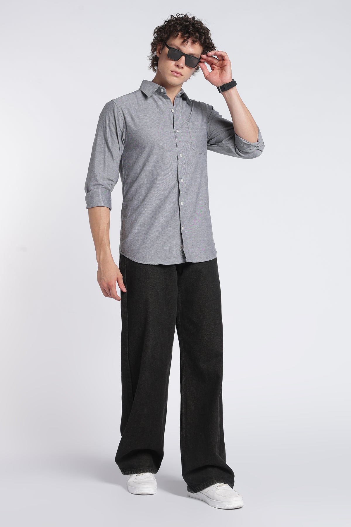 Men's Black Oxford Shirt – Full Sleeve Regular Fit Cotton Shirt | 2dudes