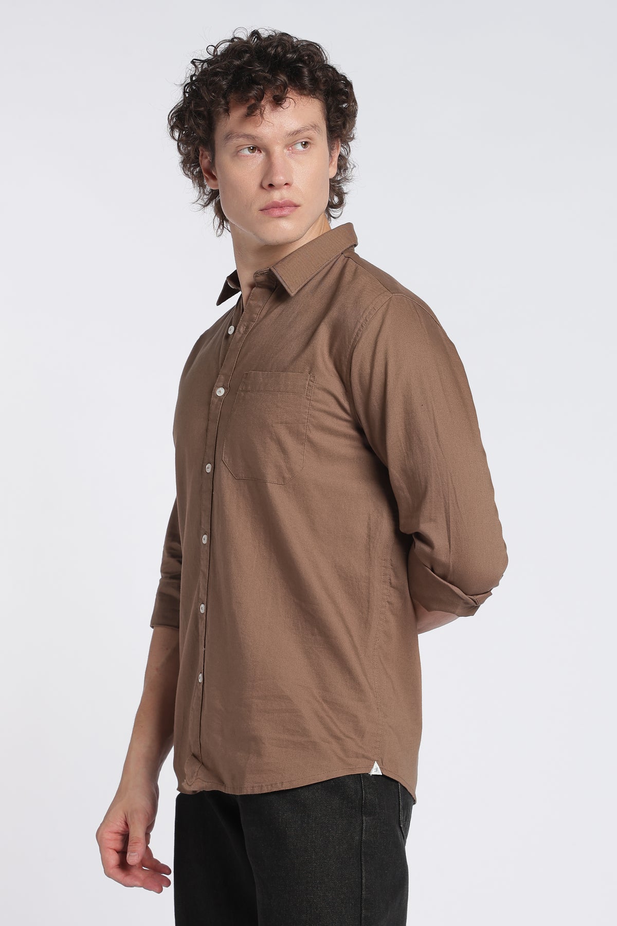Men's Dark Brown Oxford Shirt – Full Sleeve Regular Fit Cotton Shirt | 2dudes
