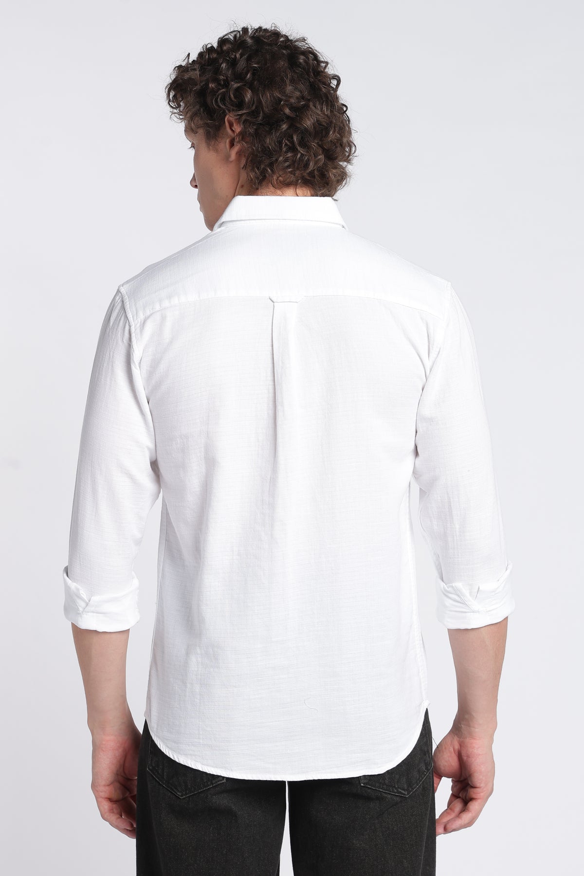Men's White Double Cloth Shirt – Full Sleeve Regular Fit Cotton Shirt | 2dudes