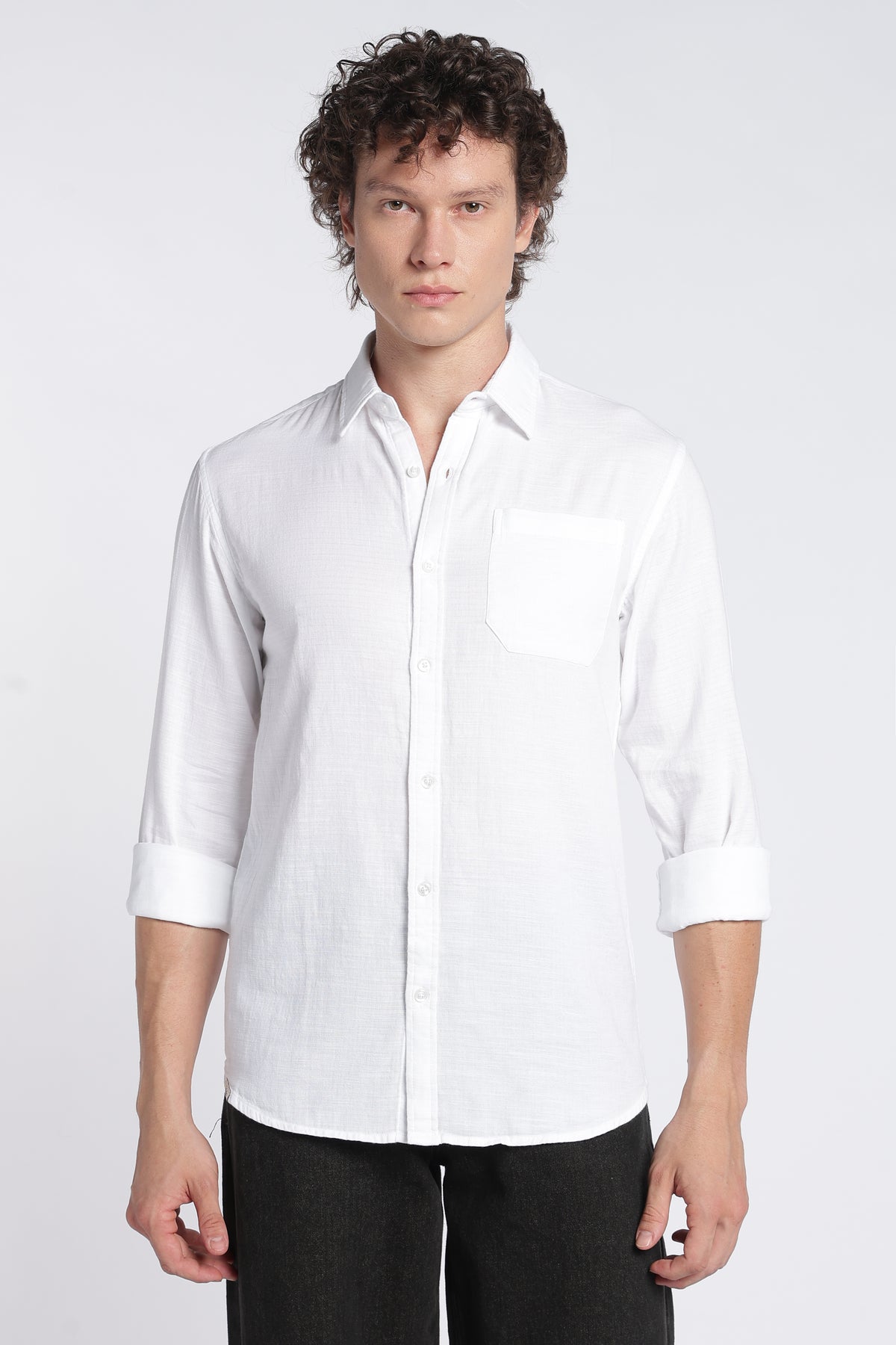 Men's White Double Cloth Shirt – Full Sleeve Regular Fit Cotton Shirt | 2dudes