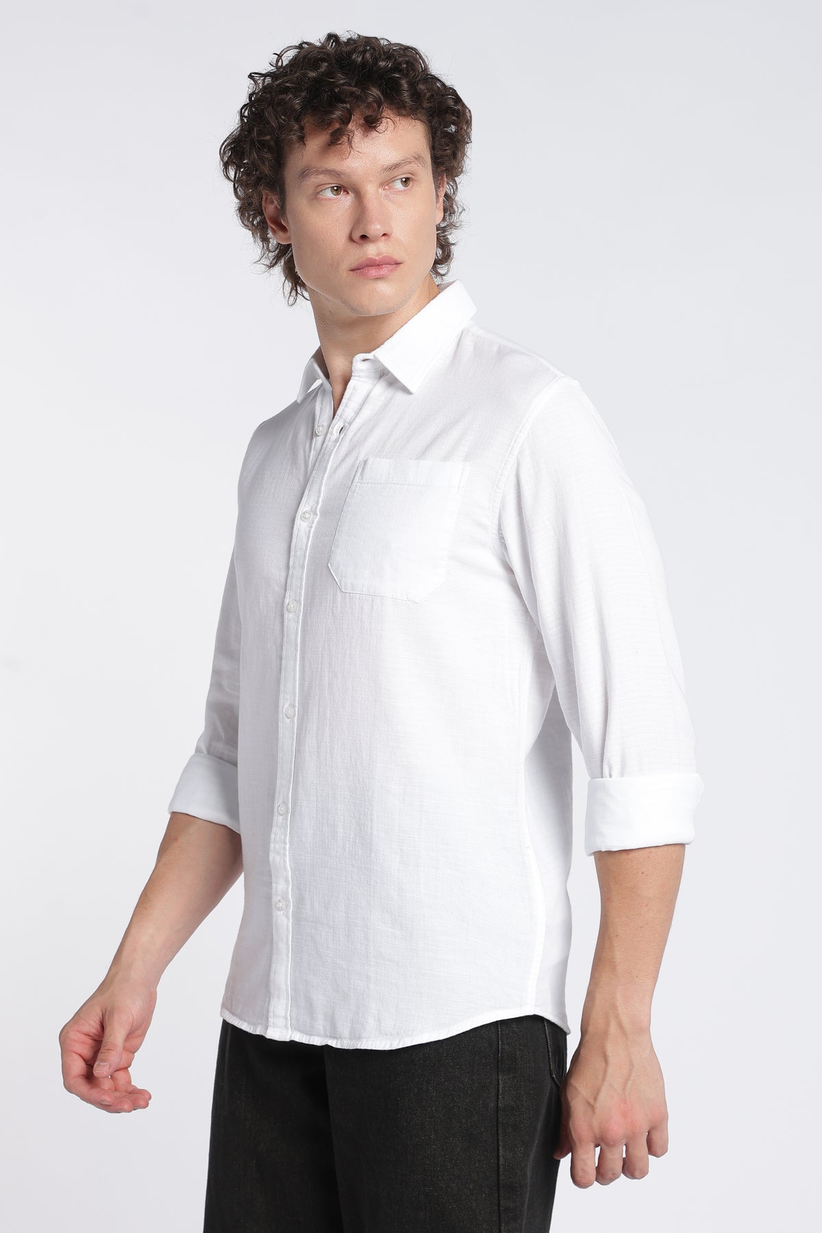 Men's White Double Cloth Shirt – Full Sleeve Regular Fit Cotton Shirt | 2dudes