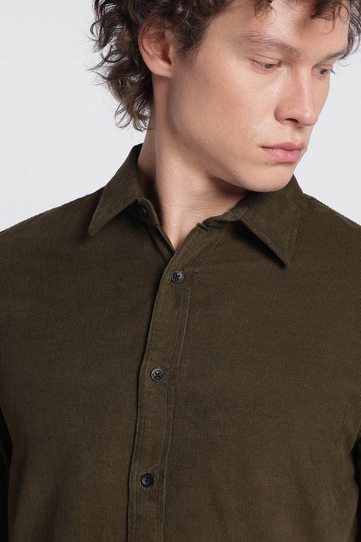 Men's Olive Corduroy Shirt – Full Sleeve Regular Fit Cotton Shirt | 2dudes
