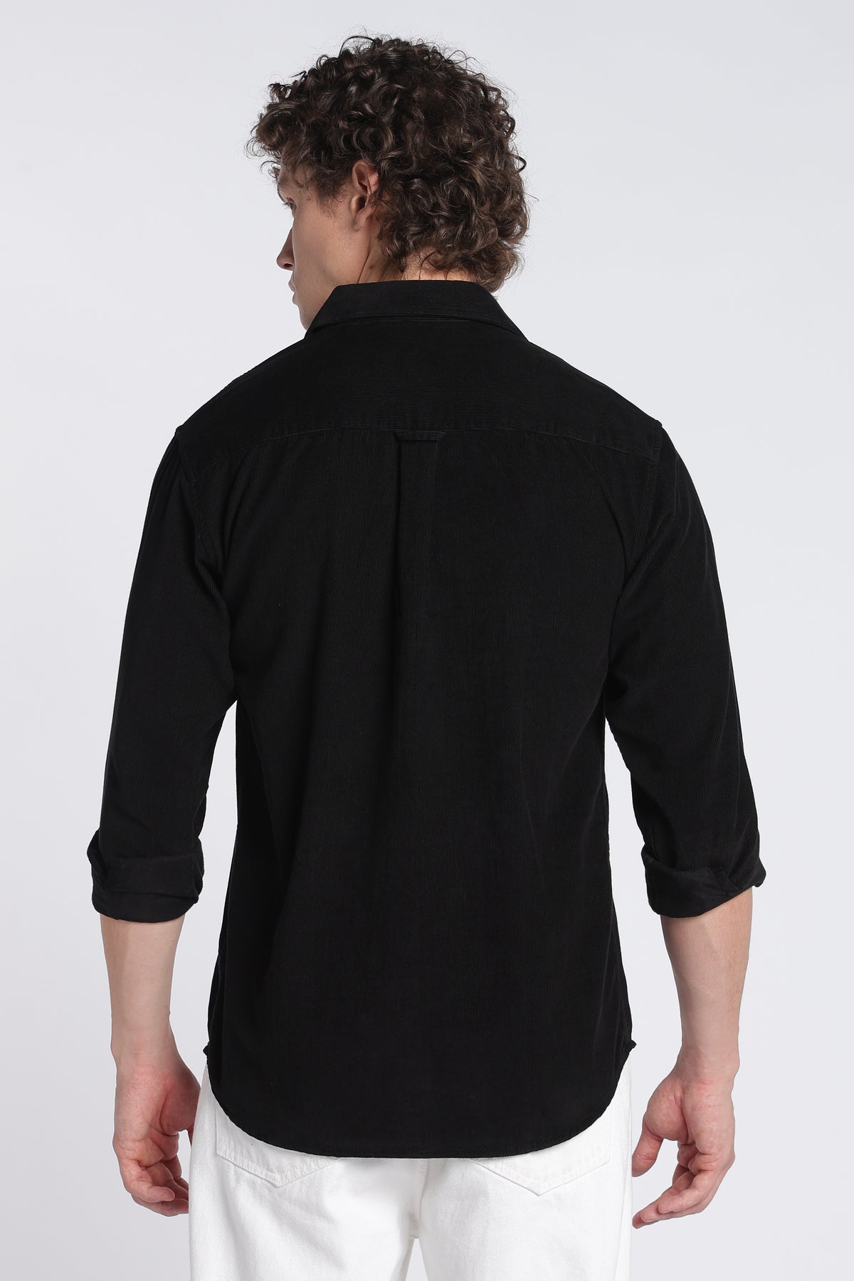 Men's Black Corduroy Shirt – Full Sleeve Regular Fit Cotton Shirt | 2dudes