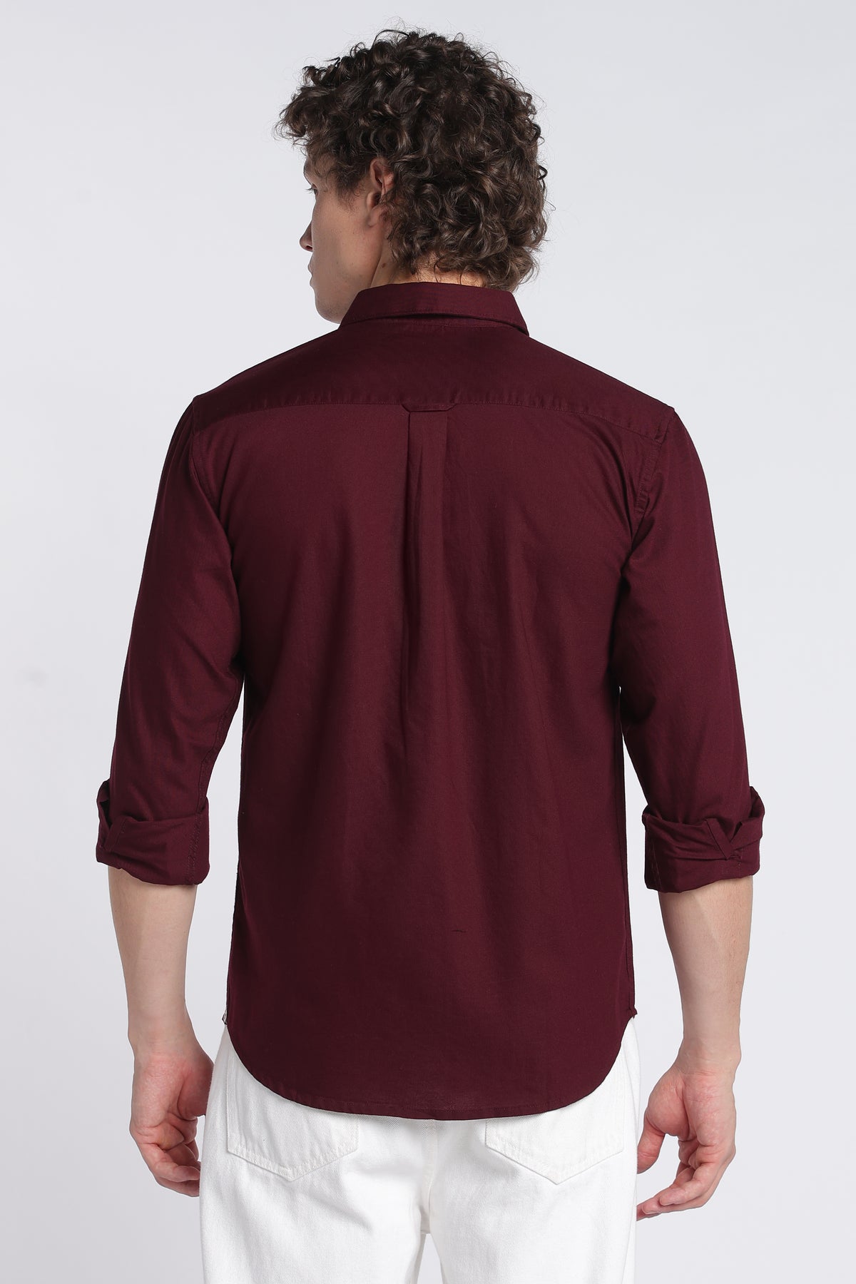 Men's Maroon Oxford Shirt – Full Sleeve Regular Fit Cotton Shirt | 2dudes