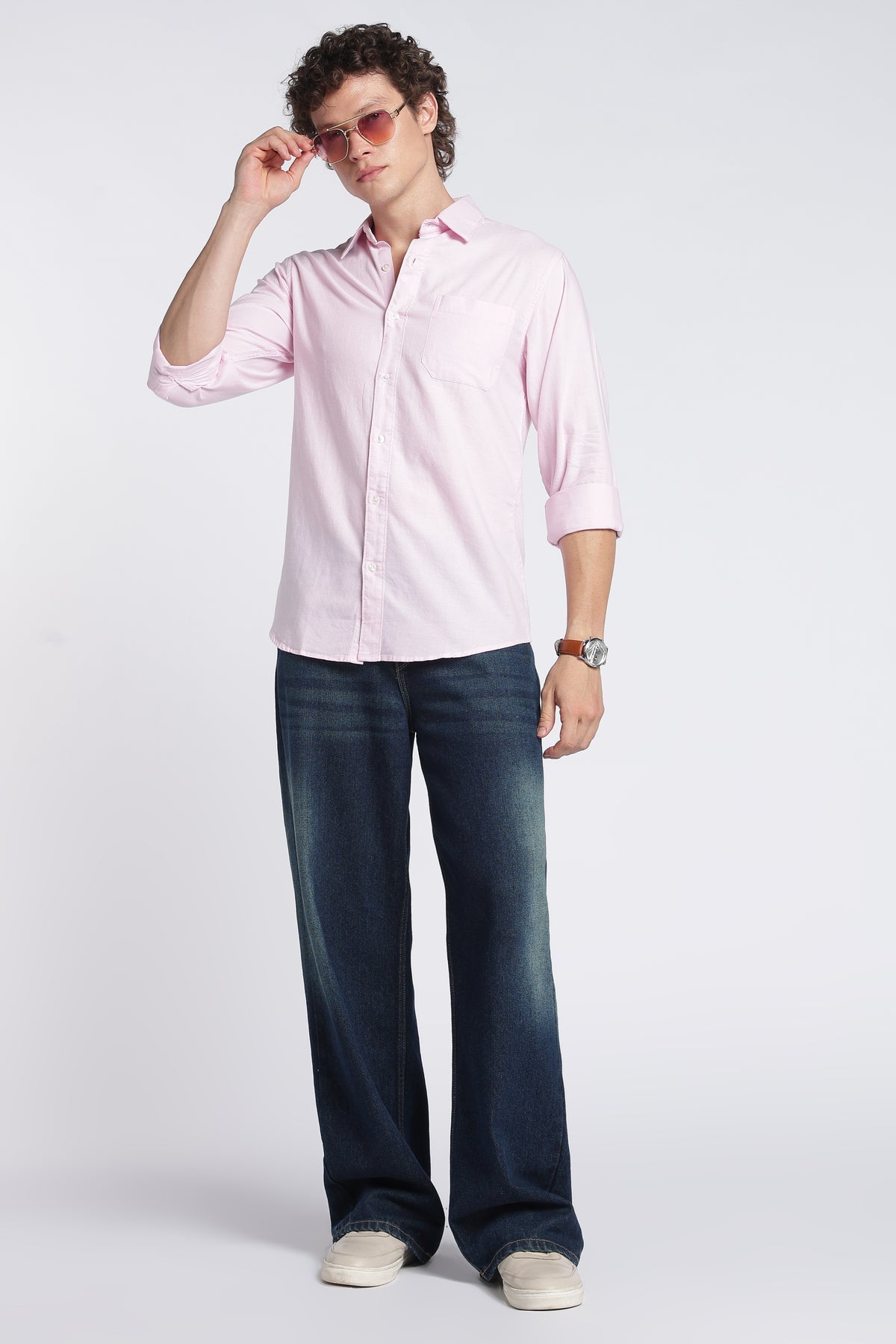 Men's Pink Oxford Shirt – Full Sleeve Regular Fit Cotton Shirt | 2dudes
