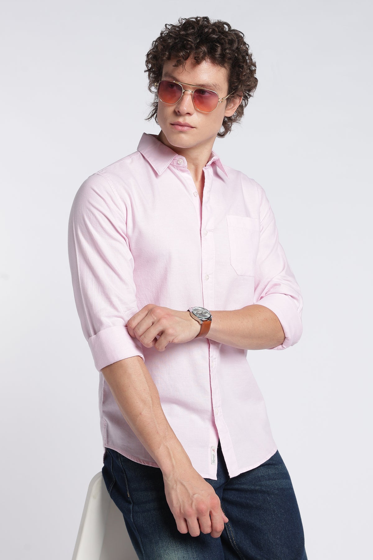 Men's Pink Oxford Shirt – Full Sleeve Regular Fit Cotton Shirt | 2dudes