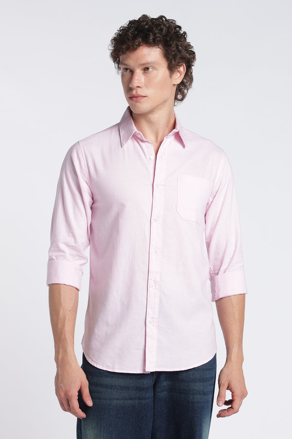 Men's Pink Oxford Shirt – Full Sleeve Regular Fit Cotton Shirt | 2dudes