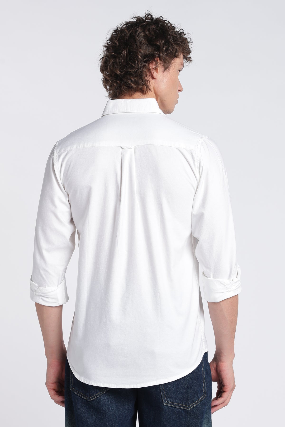 Men's White Oxford Shirt – Full Sleeve Regular Fit Cotton Shirt | 2dudes