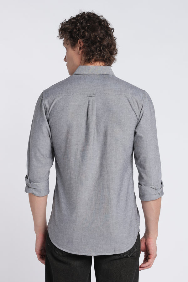 Men's Black Oxford Shirt – Full Sleeve Regular Fit Cotton Shirt | 2dudes