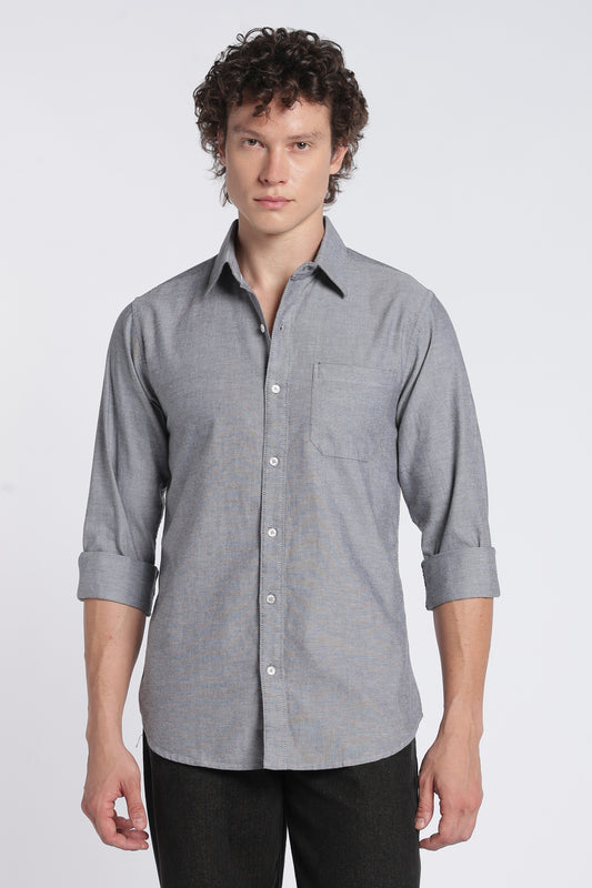 Men's Black Oxford Shirt – Full Sleeve Regular Fit Cotton Shirt | 2dudes