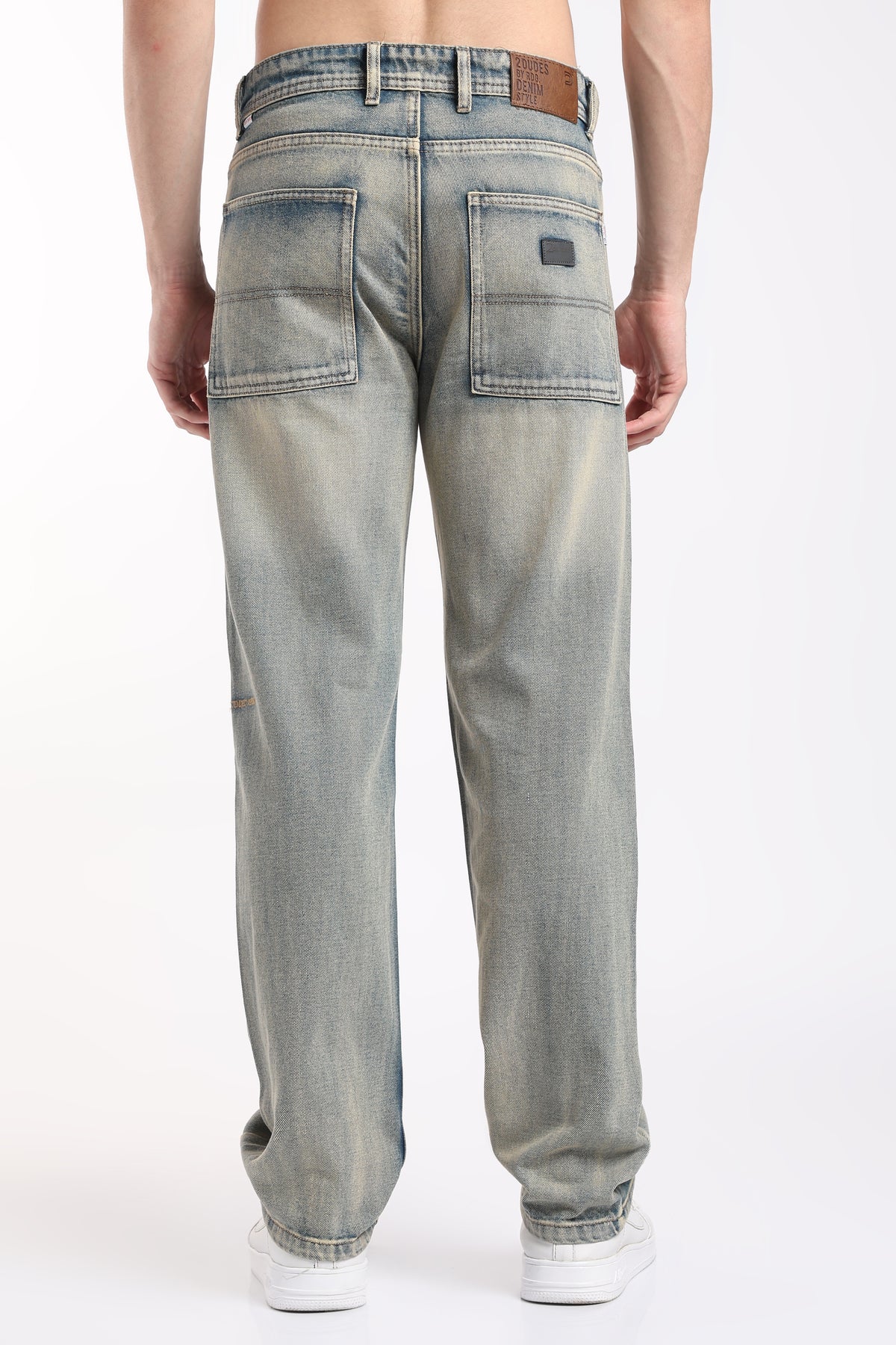 Men's Dusty Blue LA Fit Jeans – Relaxed Straight Leg Vintage Wash Denim | 2dudes