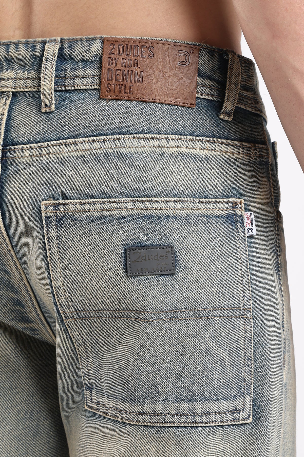 Men's Dusty Blue LA Fit Jeans – Relaxed Straight Leg Vintage Wash Denim | 2dudes