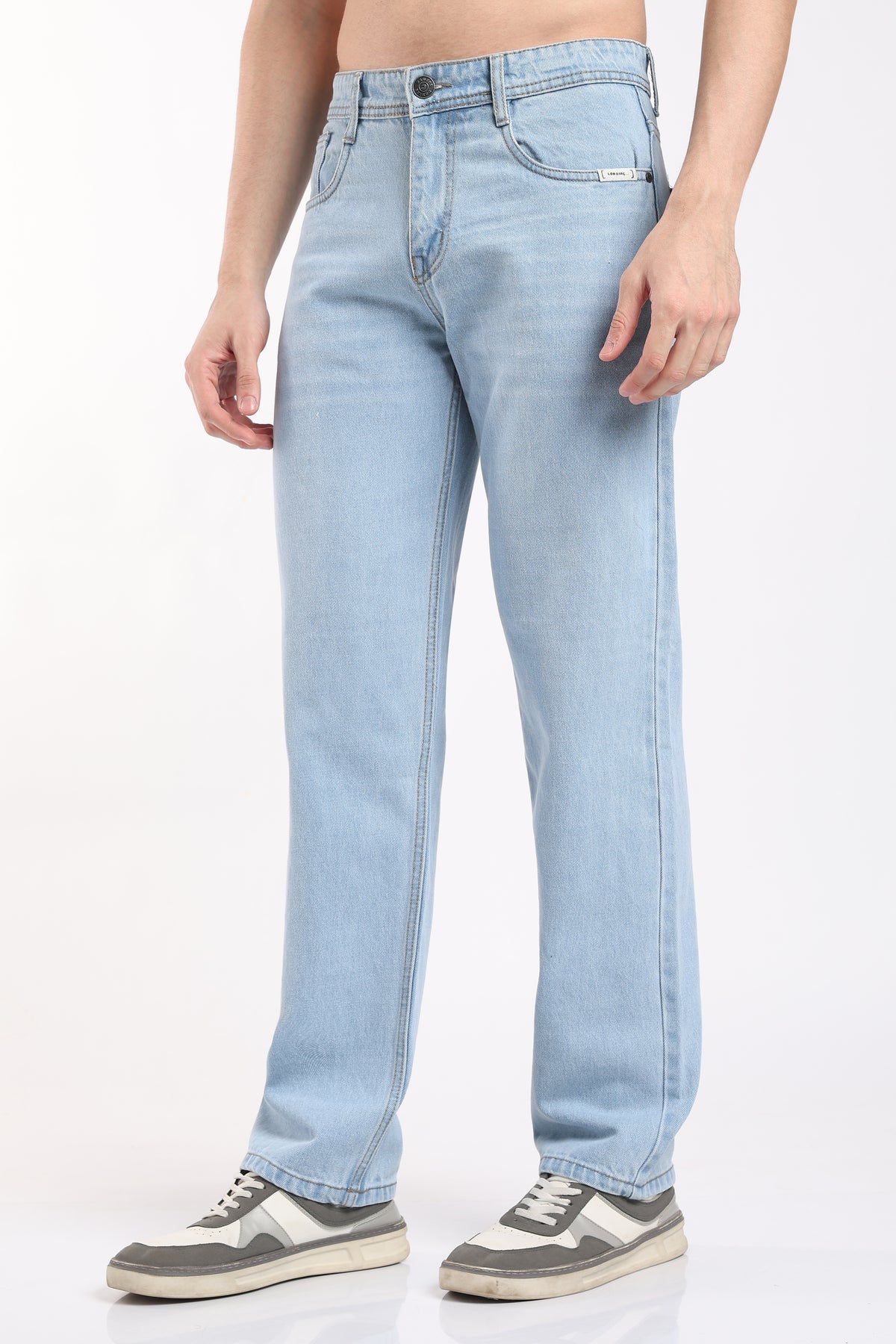 Men's Sky Blue LA Fit Jeans – Relaxed Straight Leg Light Wash Denim | 2dudes