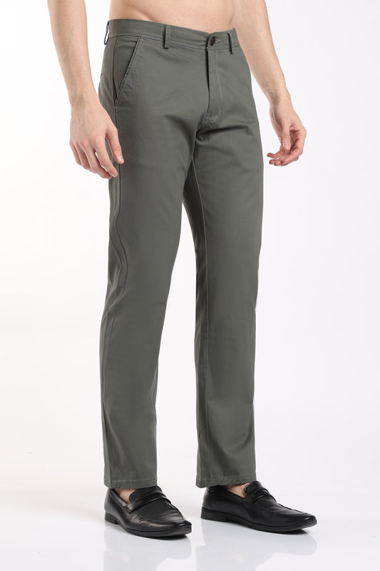 Men's Olive Green Cotton Chinos – Brooklyn Fit Straight Leg Trousers | 2dudes