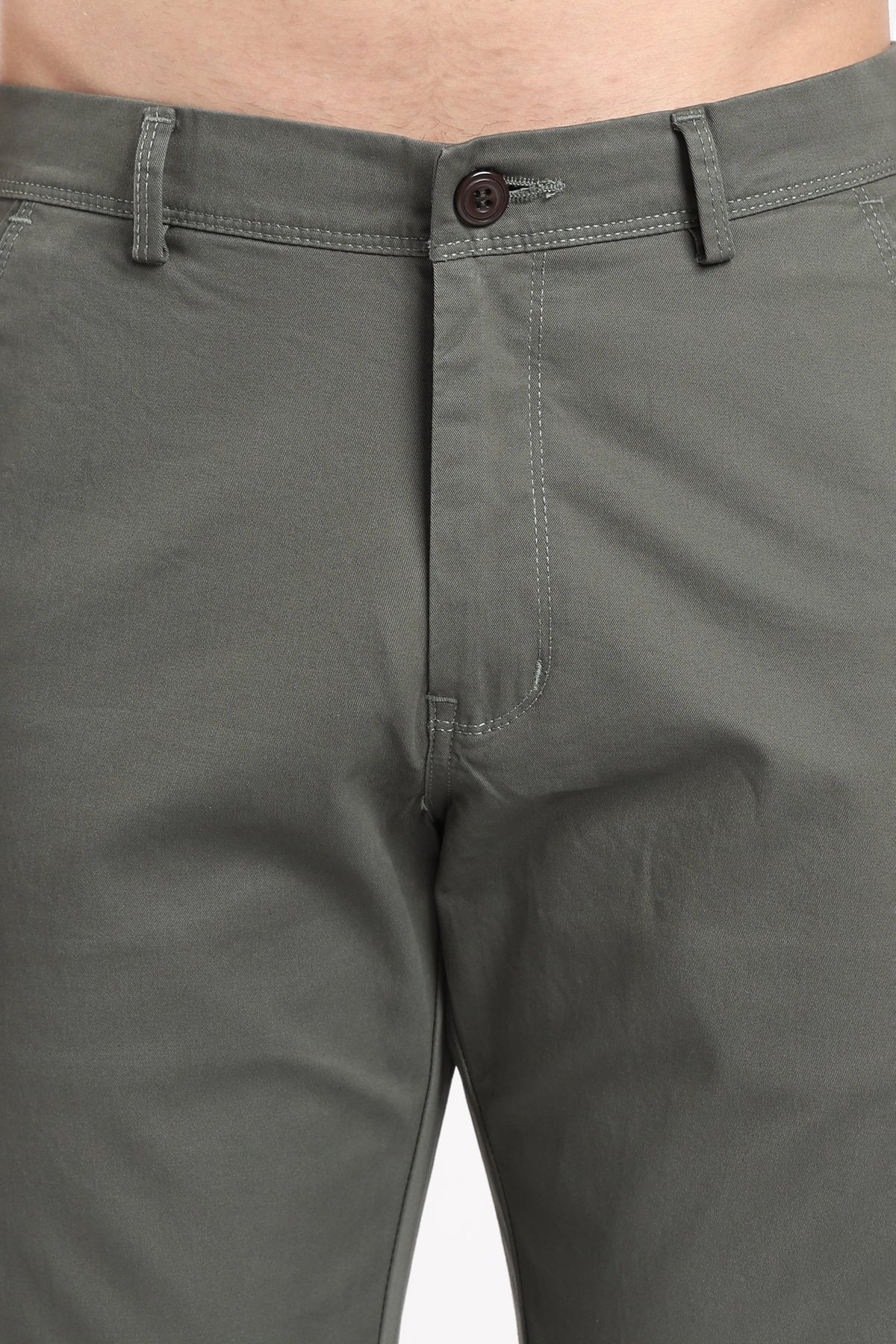 Men's Olive Green Cotton Chinos – Brooklyn Fit Straight Leg Trousers | 2dudes