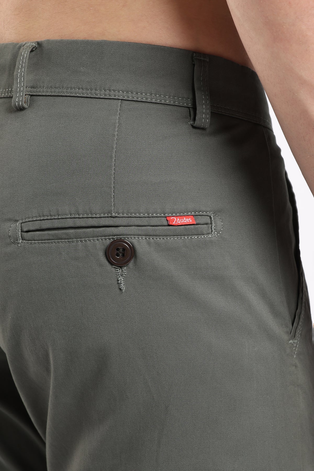 Men's Olive Green Cotton Chinos – Brooklyn Fit Straight Leg Trousers | 2dudes