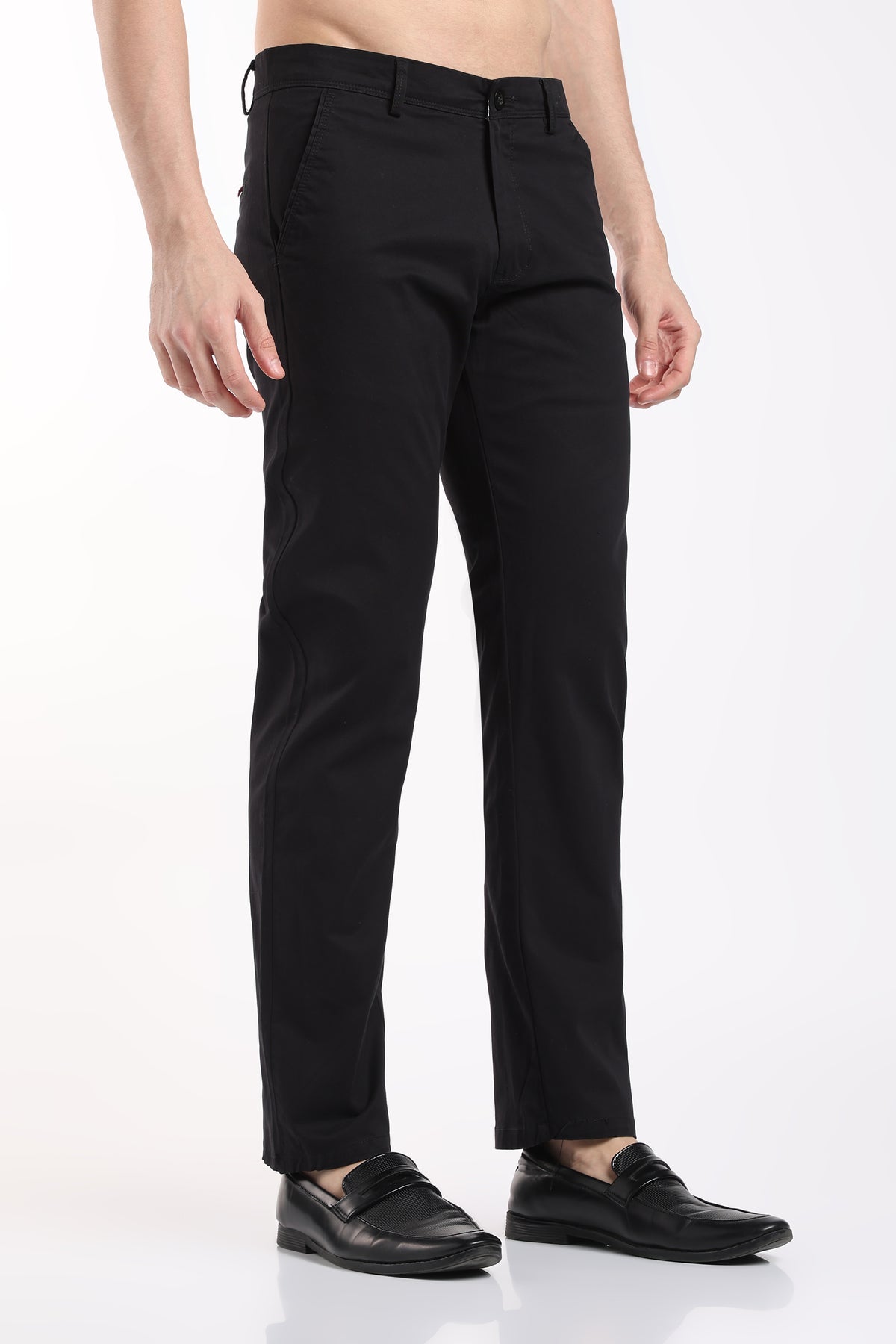 Men's Black Cotton Chinos – Brooklyn Fit Straight Leg Trousers | 2dudes