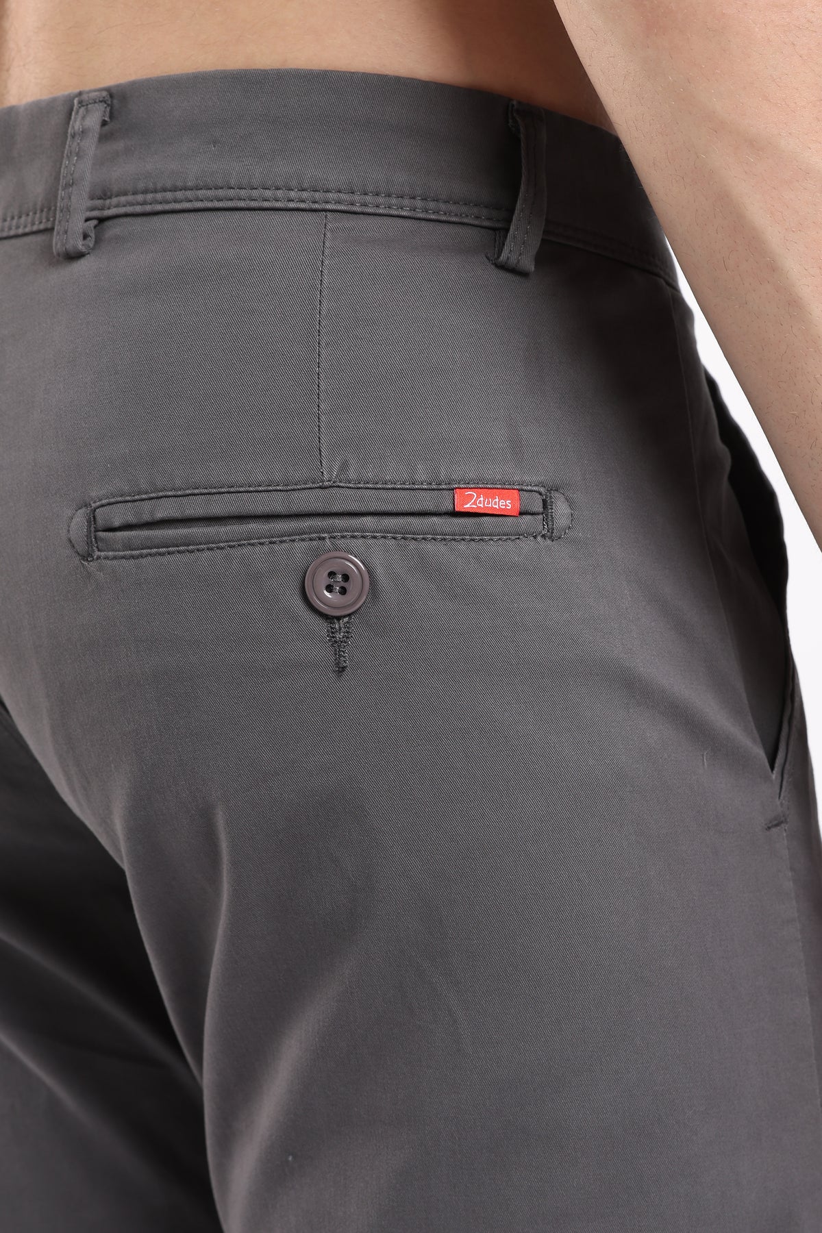 Men's Thunder Grey Cotton Chinos – Brooklyn Fit Straight Leg Trousers | 2dudes