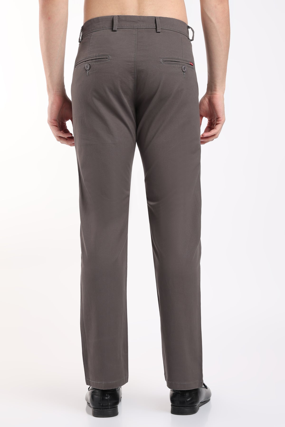 Men's Dark Grey Cotton Chinos – Brooklyn Fit Straight Leg Trousers | 2dudes