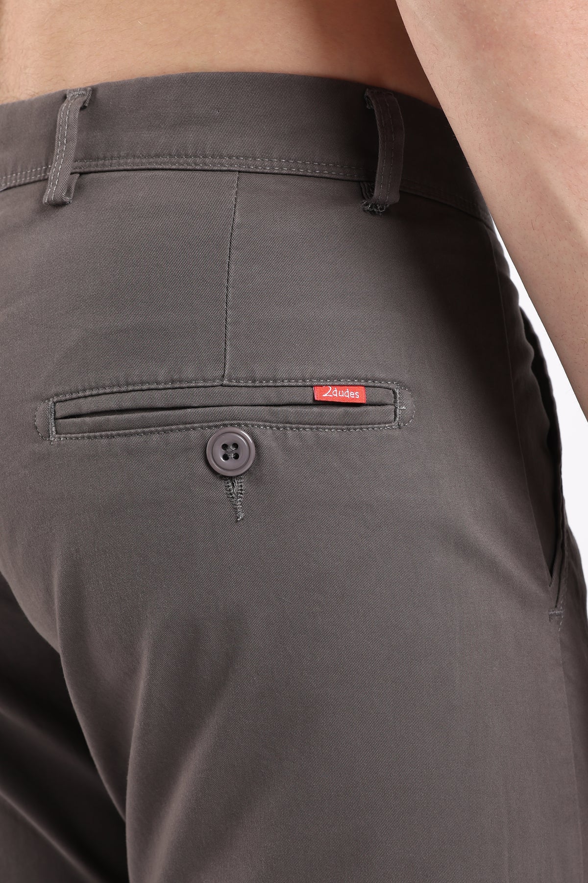 Men's Dark Grey Cotton Chinos – Brooklyn Fit Straight Leg Trousers | 2dudes