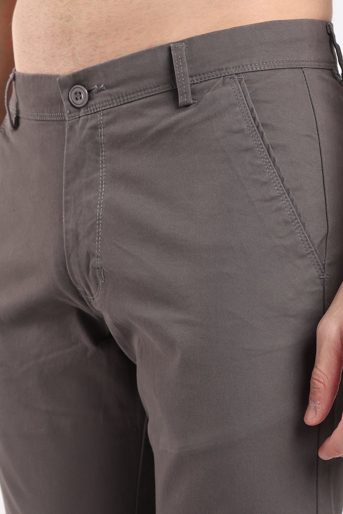 Men's Dark Grey Cotton Chinos – Brooklyn Fit Straight Leg Trousers | 2dudes