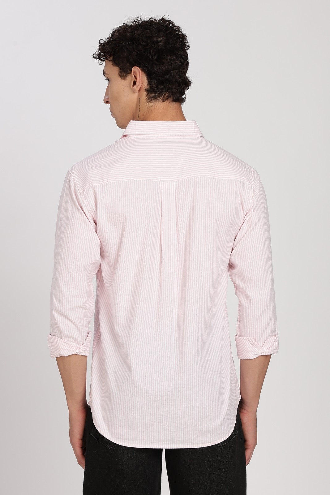 Blush Pink Pinstripe Full Sleeve Shirt