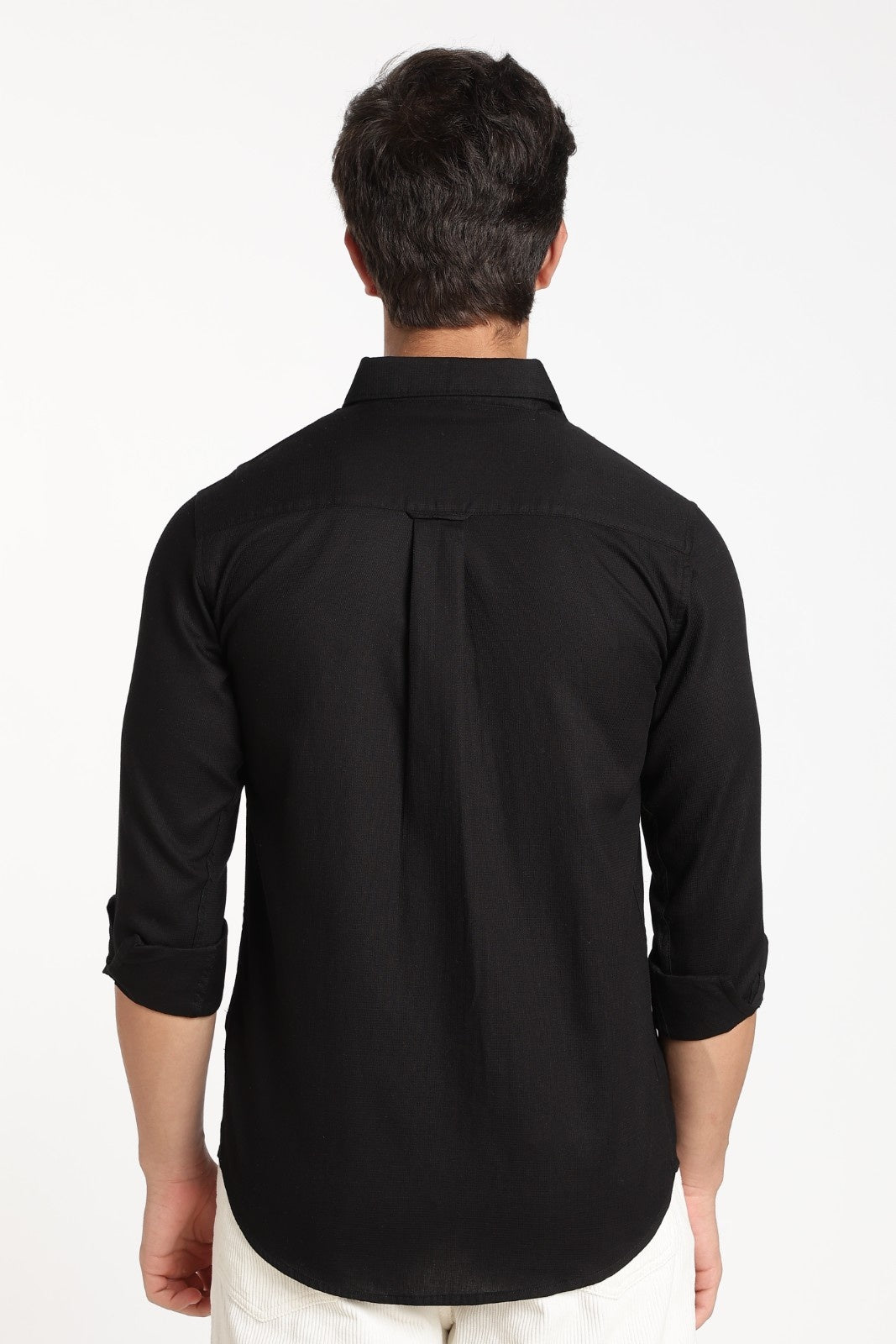 Black Linen Full Sleeve Shirt