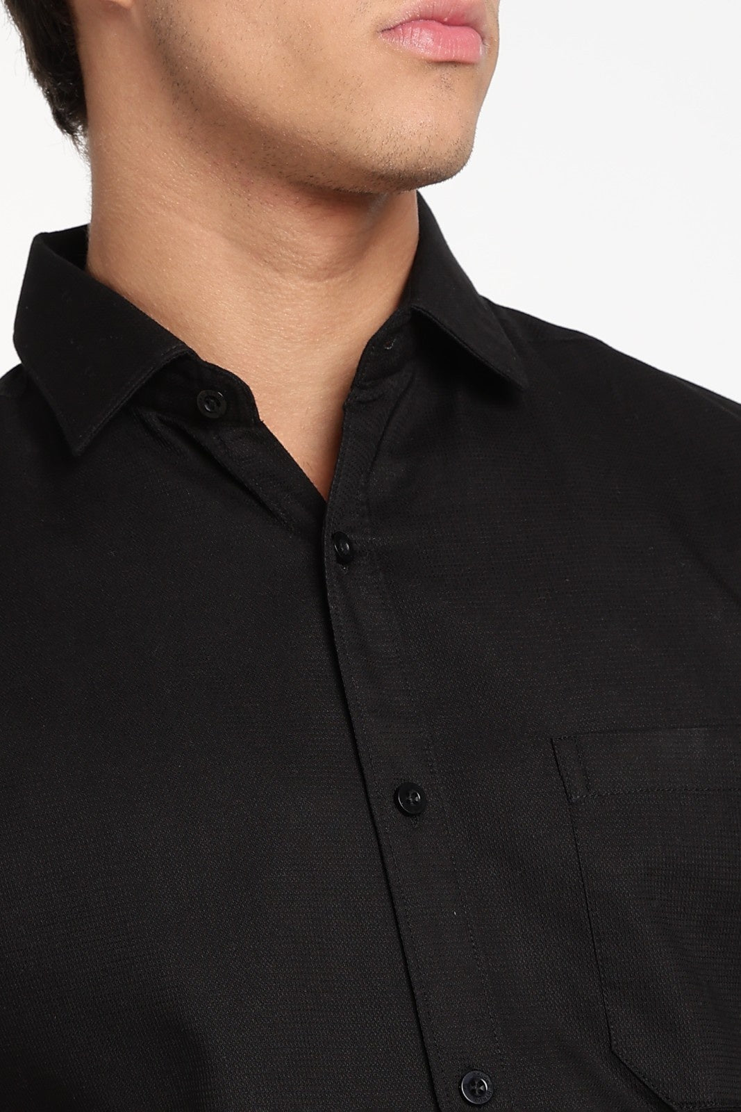 Black Linen Full Sleeve Shirt