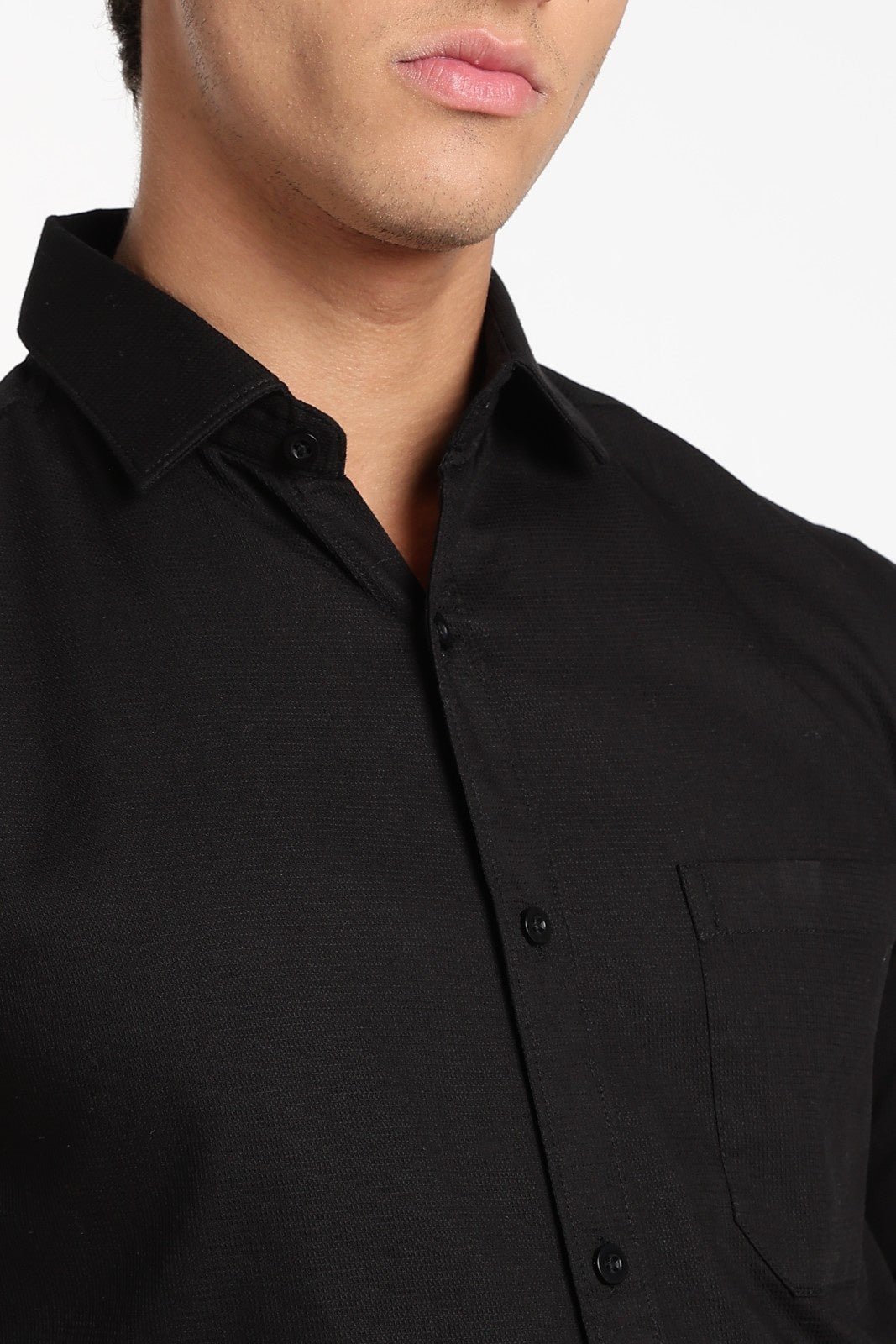Black Linen Full Sleeve Shirt