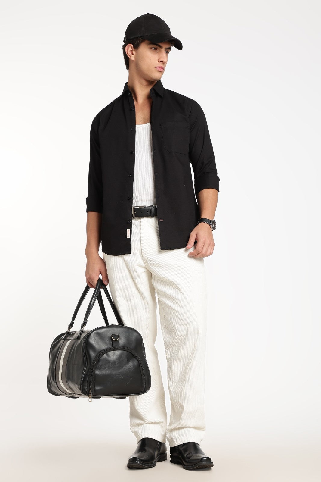 Black Linen Full Sleeve Shirt